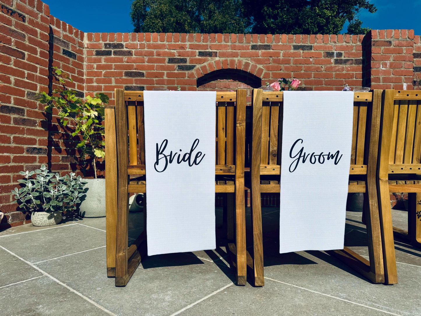 Bride and Groom Chair Signs