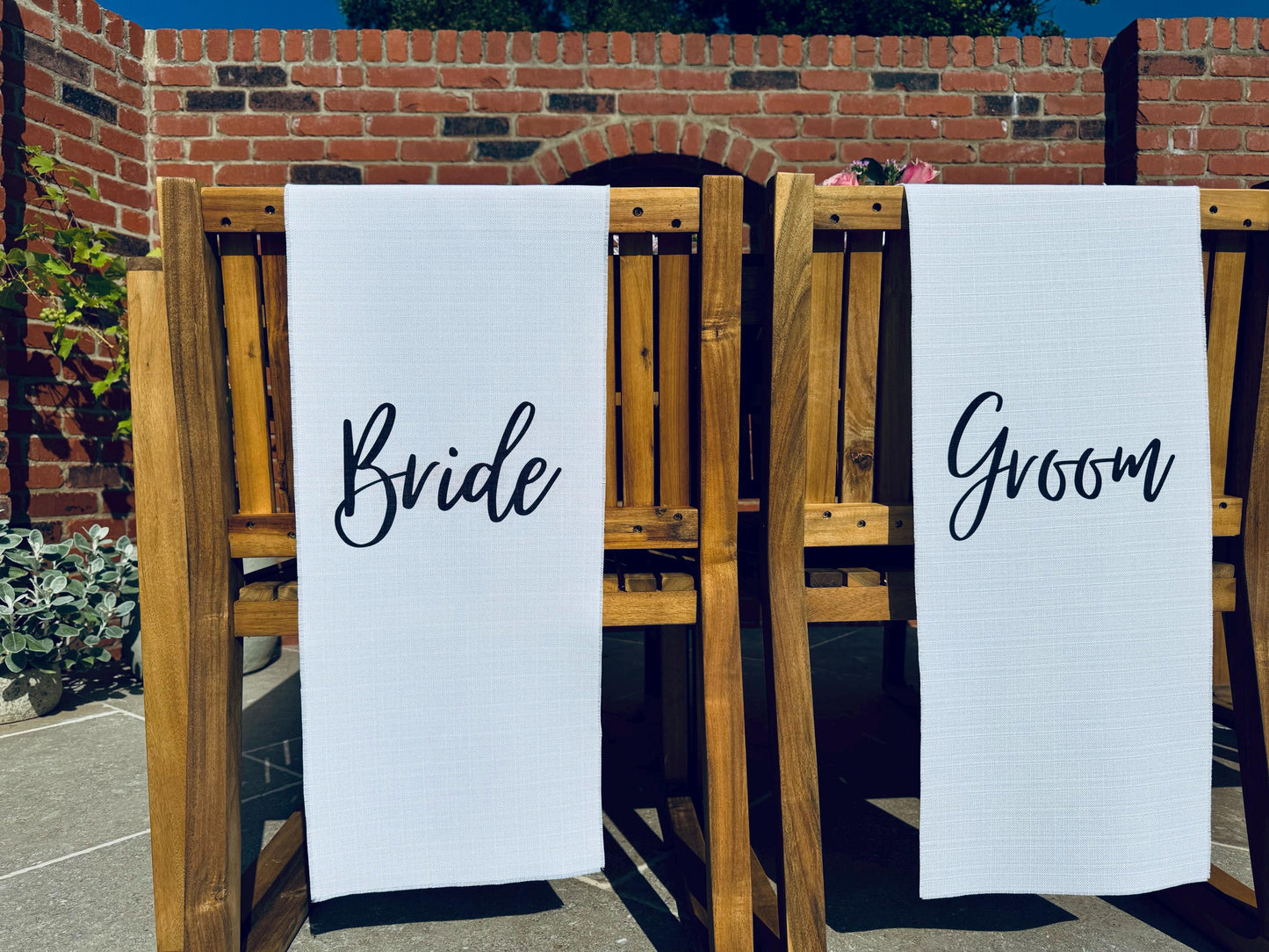 Bride and Groom Chair Signs