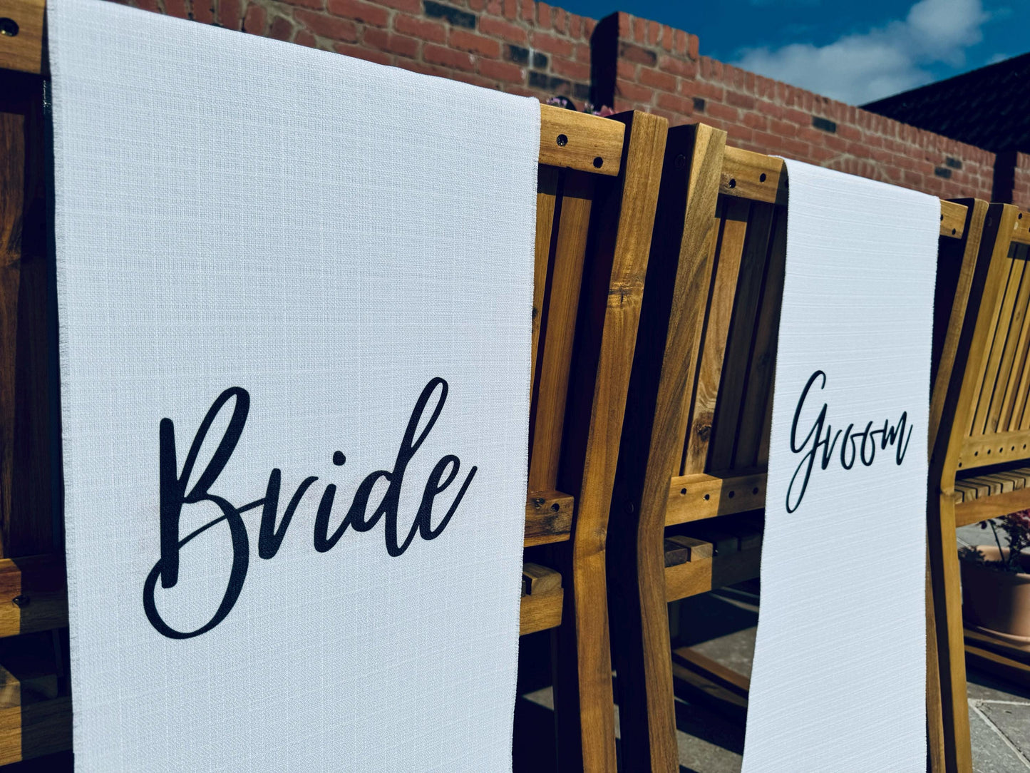 Bride and Groom Chair Signs