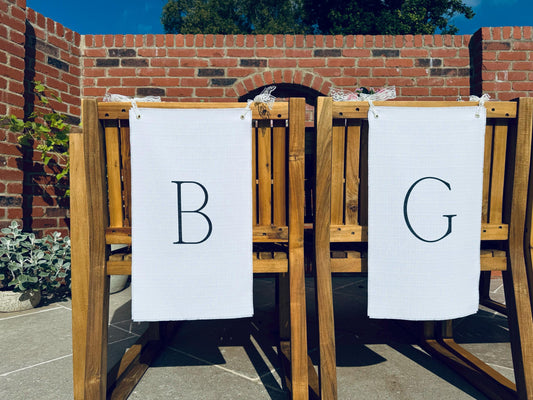 Bride and Groom Chair Signs - B and G