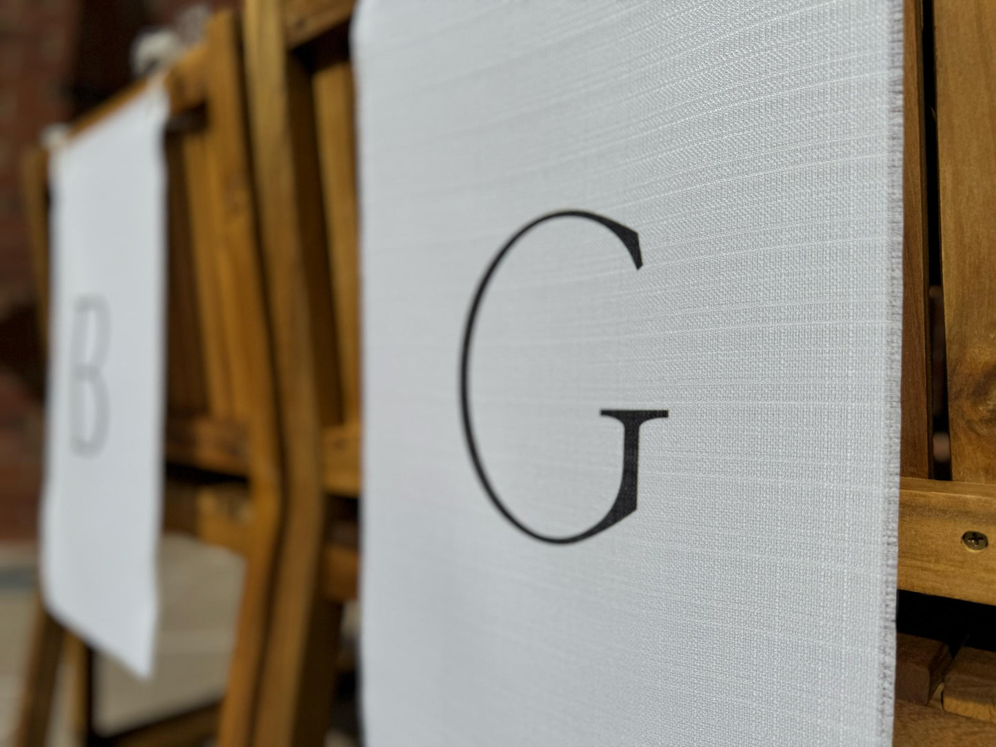 Bride and Groom Chair Signs - B and G