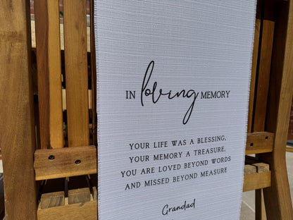 In Loving Memory Sign