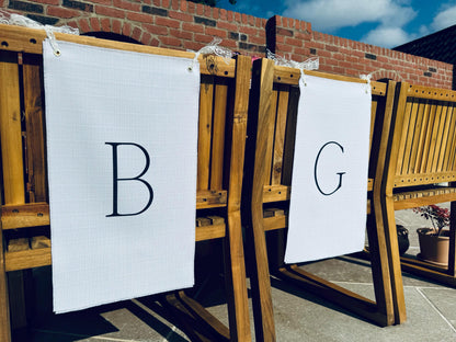 Bride and Groom Chair Signs - B and G