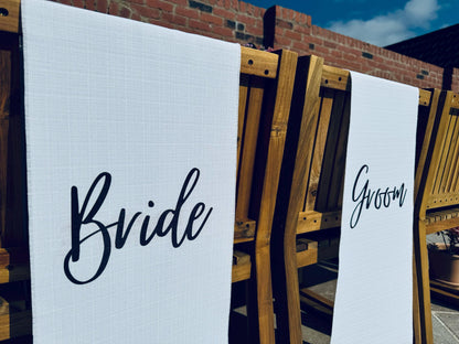 Bride and Groom Chair Signs