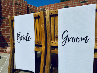 Bride and Groom Chair Signs