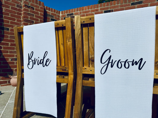 Bride and Groom Chair Signs