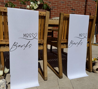 Mr and Mrs Chair Signs
