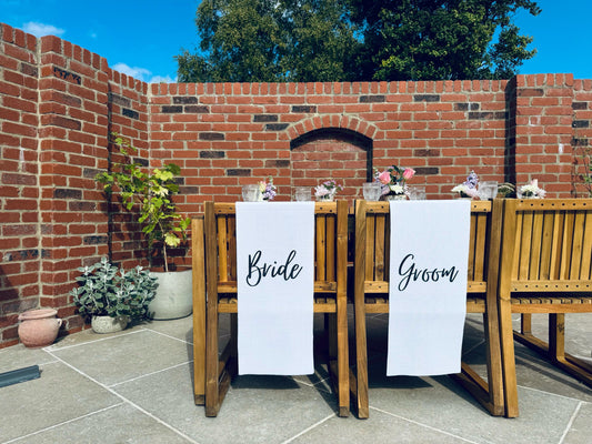 Bride and Groom Chair Signs