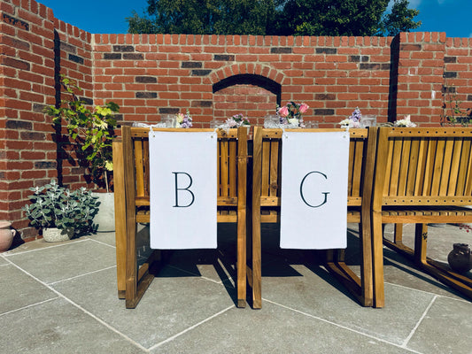 Bride and Groom Chair Signs - B and G